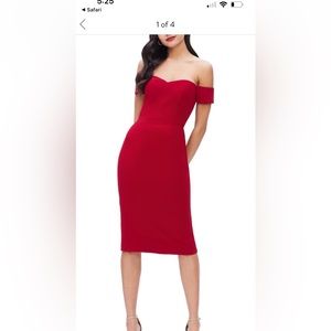 Dress the population Bailey off shoulder midi dress